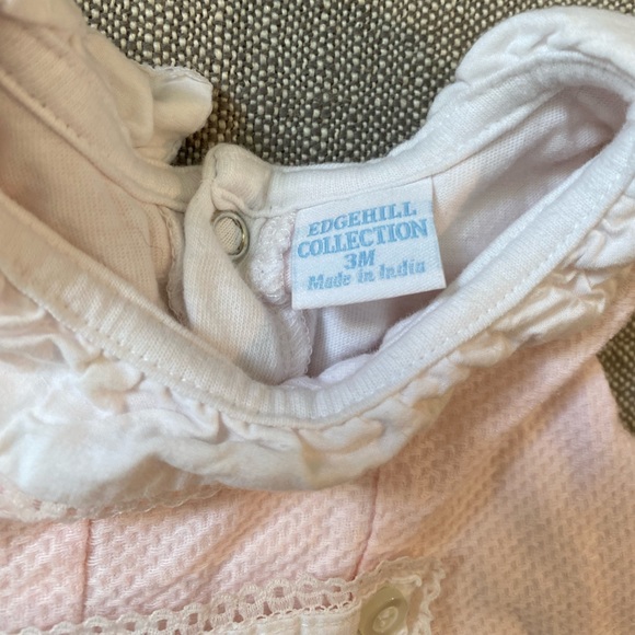 EUC Edgehill Collection Baby Girl Pink and White Lace Dress - Picture 4 of 4